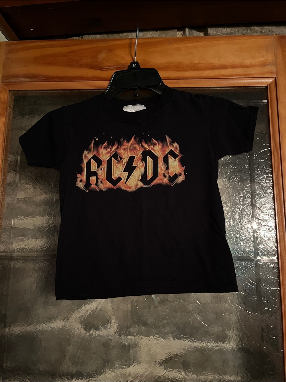 AC/DC Kids Black Graphic Tee with Flame Logo